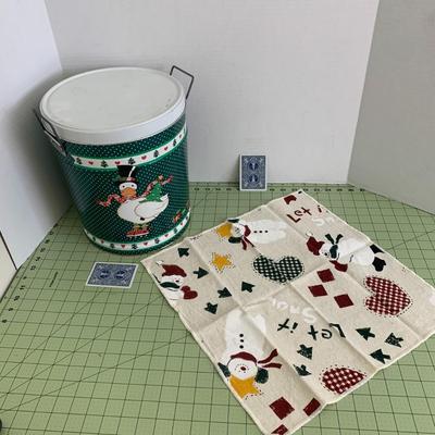 Christmas Tin and Towel