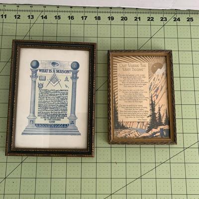 Mason and Poem Framed Pieces