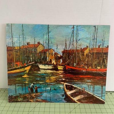 Boats in Harbor Print