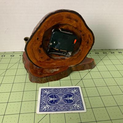Wood Desk Clock with Pen Holder