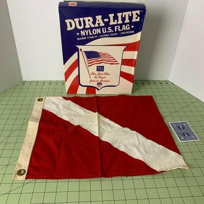 Scuba Dive Safety Flag and American Flag