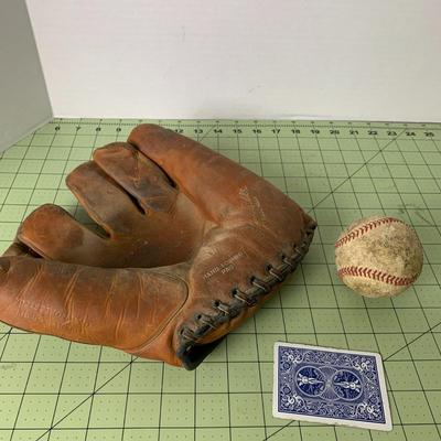 Vintage Baseball Glove and Ball