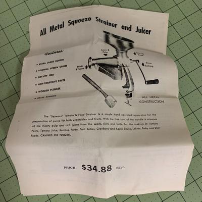 Steel Cereal Mill - Strainer and Juicer