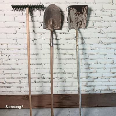 Wood Handle Shovel & Tools