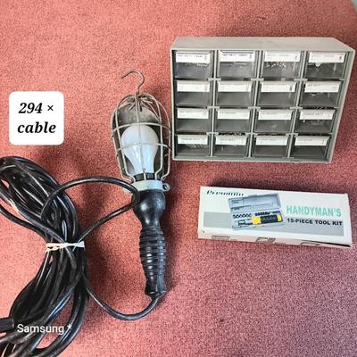 Work Lamp and Nail/Screw Organizer