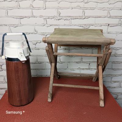 Vintage Camp Chair and Thermo Jug