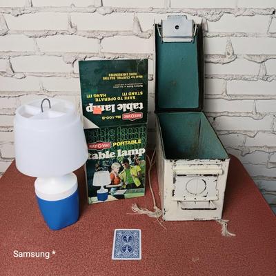 Portable Table Lamp and Metal Ammunition Box