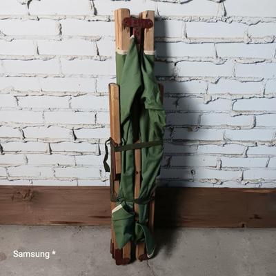 Vintage Wooden Canvas Cot