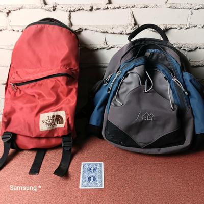The North Face and REI Backpack