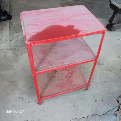 Red Metal Shelves