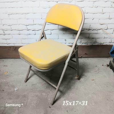 Vintage Yellow Folding Chair