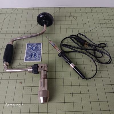 Hand Crank Drill and Soldering Iron