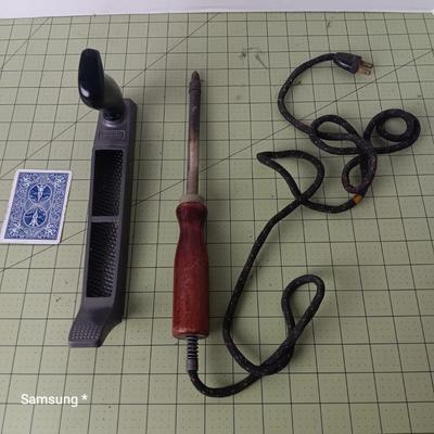 Vintage Soldering Iron and Wood Shaver