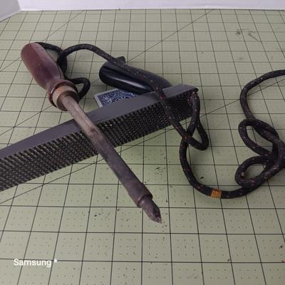 Vintage Soldering Iron and Wood Shaver
