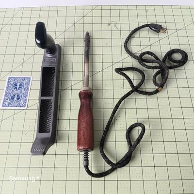 Vintage Soldering Iron and Wood Shaver