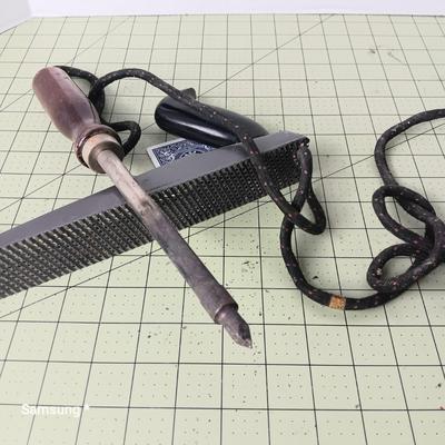 Vintage Soldering Iron and Wood Shaver