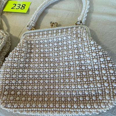 2 Vintage white purses