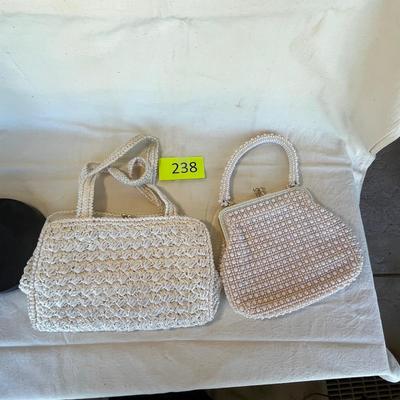 2 Vintage white purses