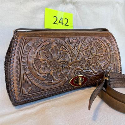 Leather Clutch purse w/ strap