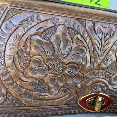 Leather Clutch purse w/ strap