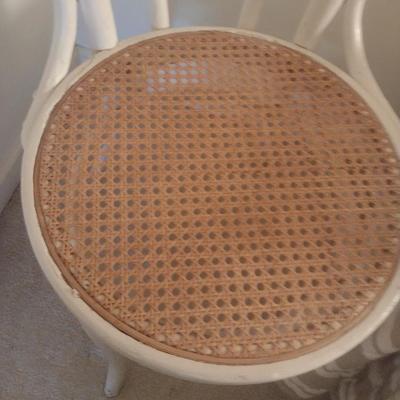 Vintage Wood Bistro Chair with Cane Seat