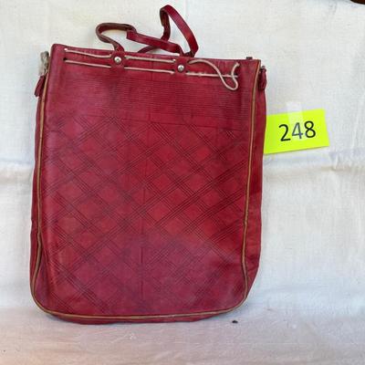 Vintage red leather bag
