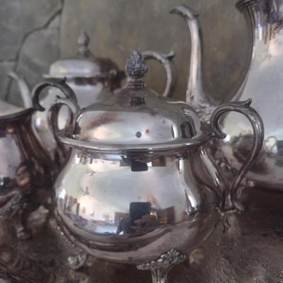 Vintage Wilcox Silverplate 5-Piece Coffee and Tea Set