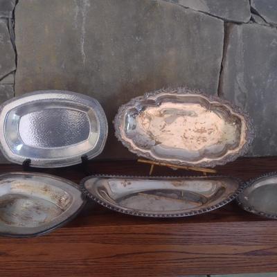 Nice Collection of Silverplate Serving Trays