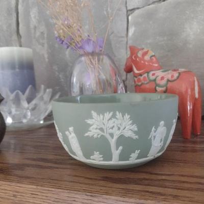 Assortment of Home Decor Pieces includes Jasperware, Crystal, Pewter, Brass and More