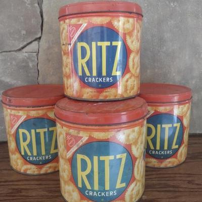 Set of Four Vintage Ritz Cracker Tins