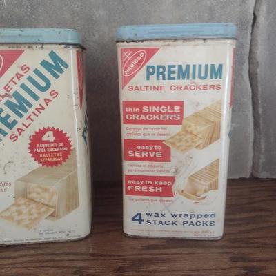 Set of Four Vintage Premium Cracker Tins