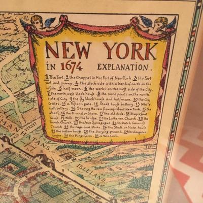 Antique map of New York 1674 reproduction