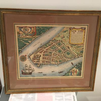 Antique map of New York 1674 reproduction