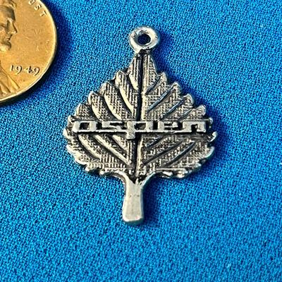VINTAGE â€œASPENâ€ LEAF CHARM/ PENDANT