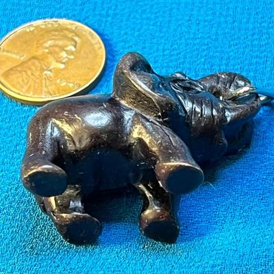 SMALL CARVED STONE? ELEPHANT CHARM/ PENDANT
