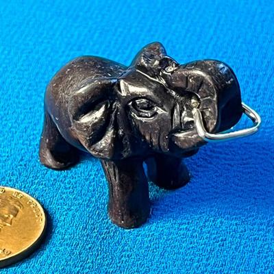 SMALL CARVED STONE? ELEPHANT CHARM/ PENDANT
