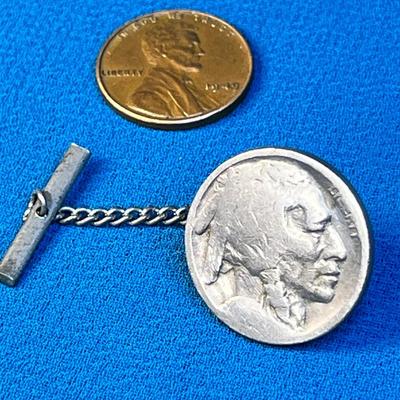 REAL BUFFALO NICKLE TIE TACK