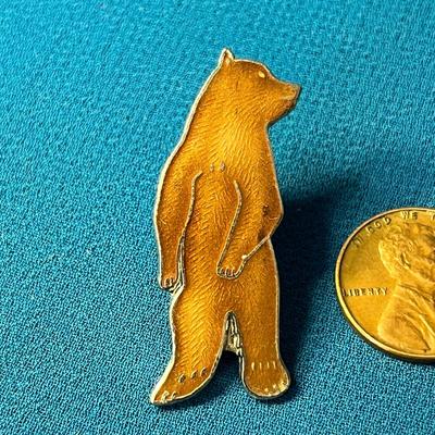 ENAMELED STANDING BEAR PIN