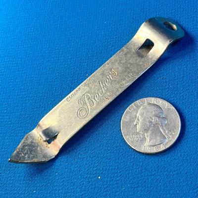 VINTAGE BECKERâ€™S MELLOW BEER CAN BOTTLE OPENER