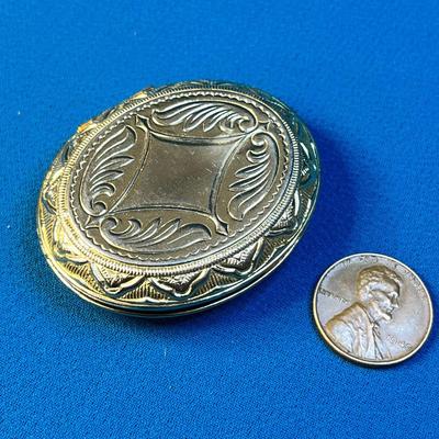 FLORAL CERAMIC LIDDED HINGED PILL BOX