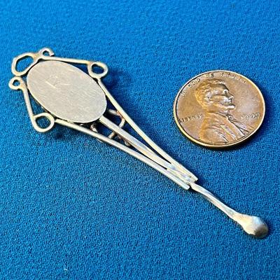 FANCY ABALONE POSSIBLY SILVER TEENY TINY SPOON