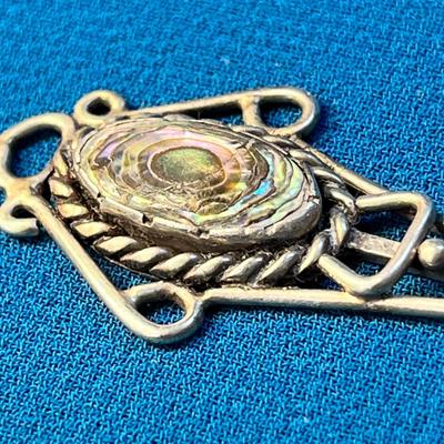 FANCY ABALONE POSSIBLY SILVER TEENY TINY SPOON