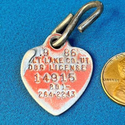 1986 SALT LAKE COUNTY DOG LICENSE TAG