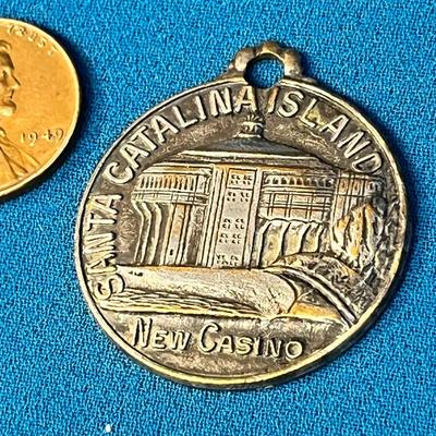 VINTAGE SANTA CATALINA NEW CASINO MEDALLION PENDANT