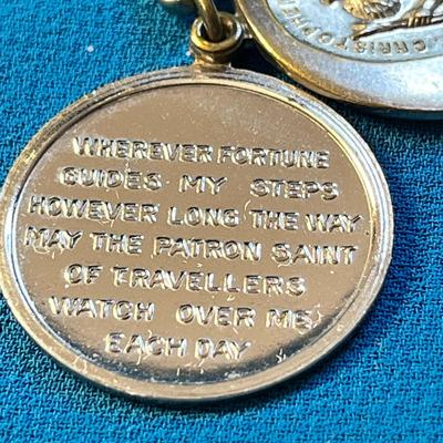 ST. CRISTOPHER PROTECT US 2-PART KEY CHAIN 