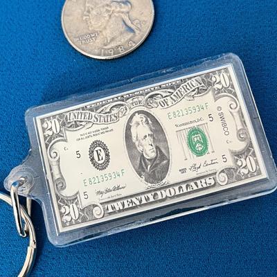  MINIATURE TWENTY DOLLAR BILL KEY CHAIN