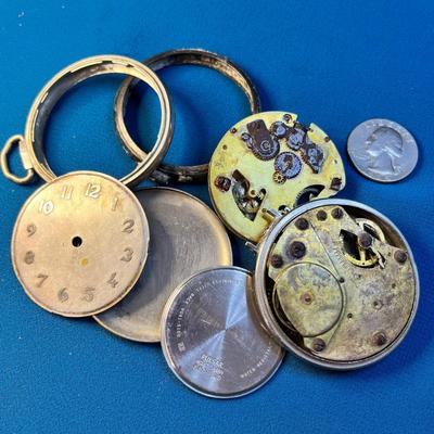 OLD POCKET WATCH PARTS, PIECES & JUNQUE