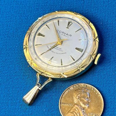 CORVAIR NECKLACE PENDANT WATCH 17 JEWELS