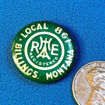 VINTAGE UNION LOCAL 861 BILLINGS, MONTANA PIN BACK PIN