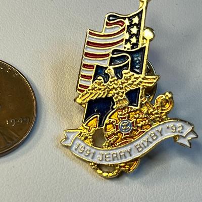 ENAMELED GOLD TONE 1991 JERRY BIXBY â€˜92 PIN